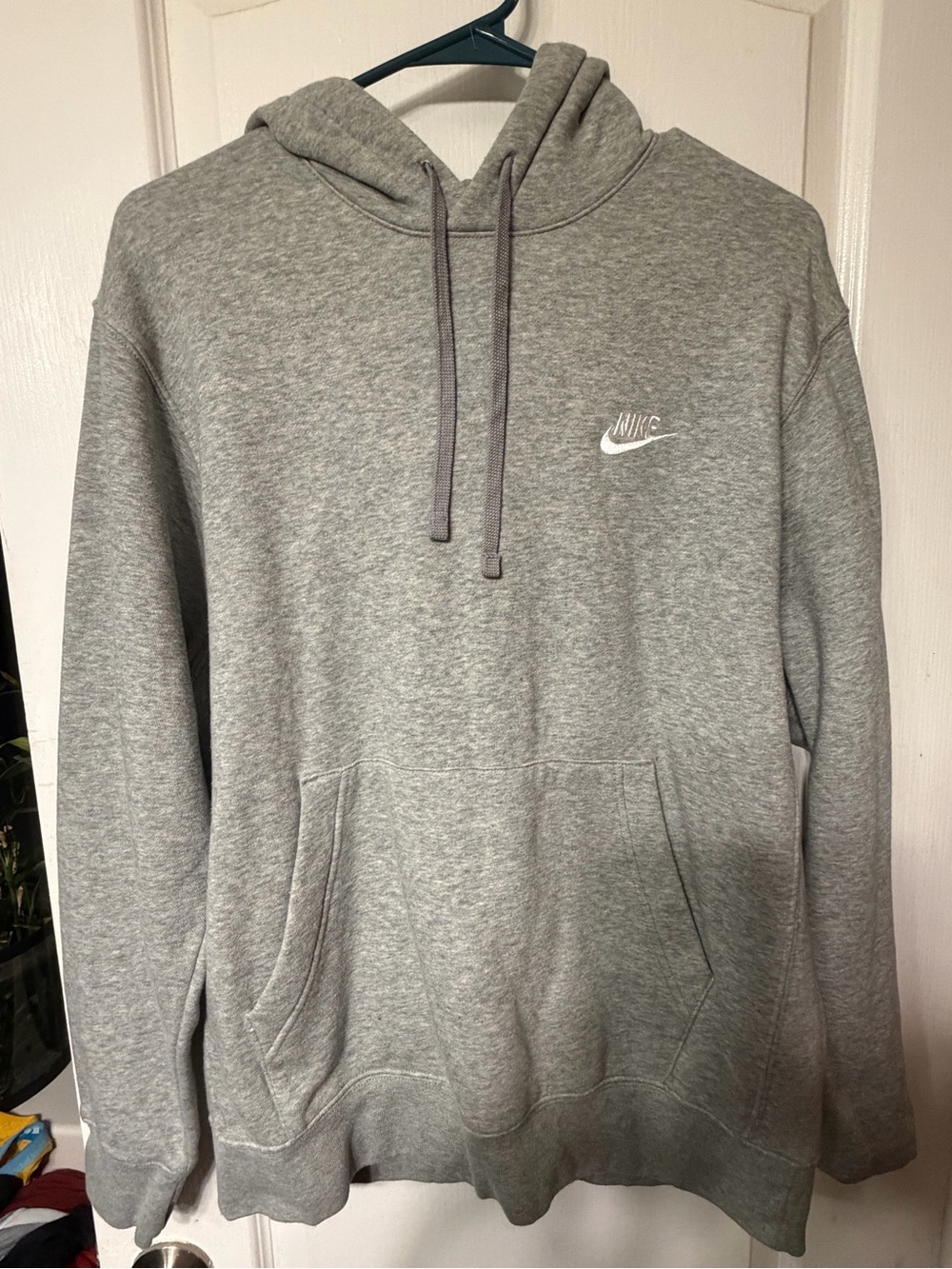 Nike Gray Pullover Hoodie with White Swoosh
